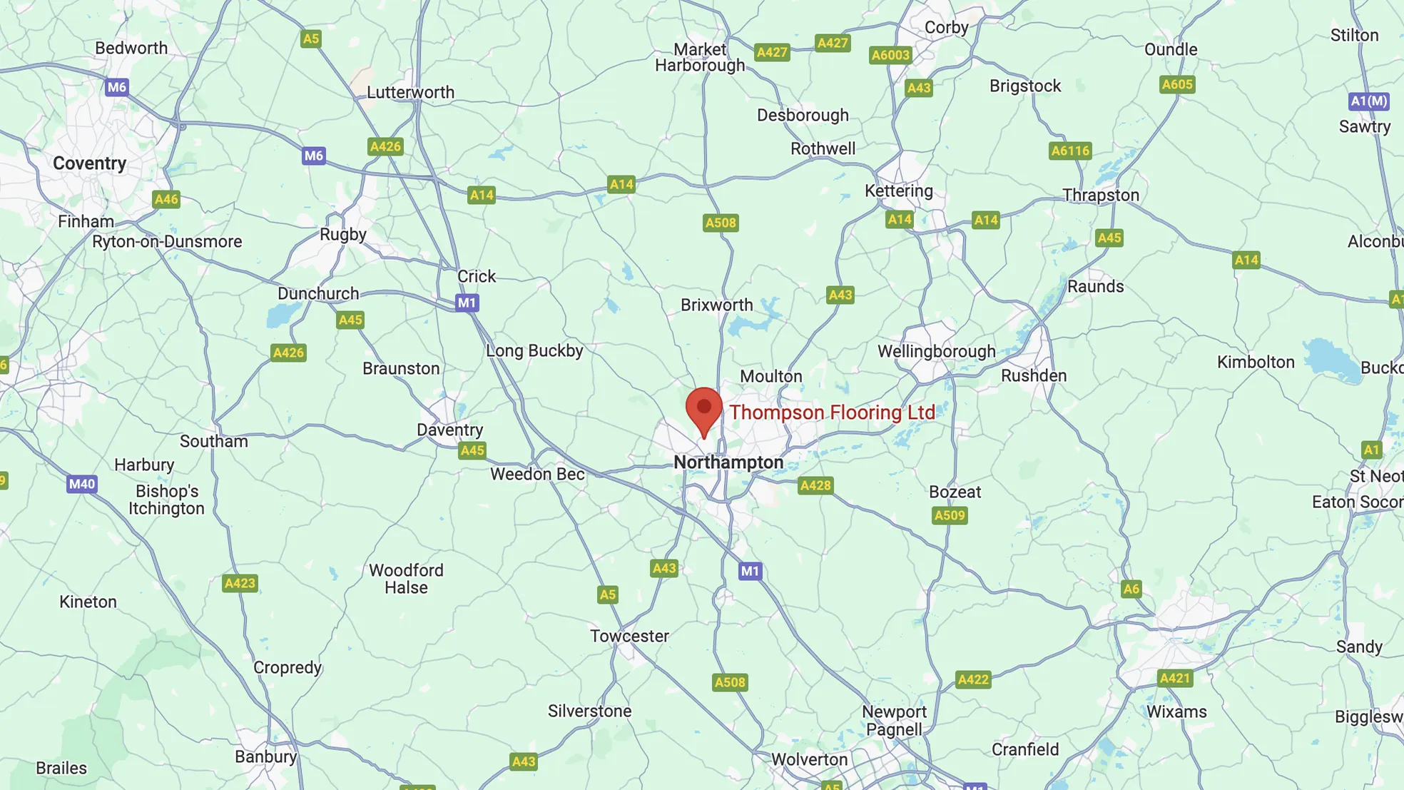 Map of Thompson Flooring location in Northampton.
