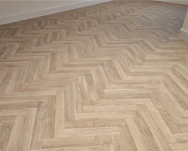 Herringbone wooden floor