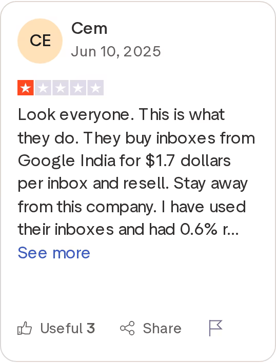 Zapmail 1-star Trustpilot review claiming Indian Google Workspace reseller arbitrage