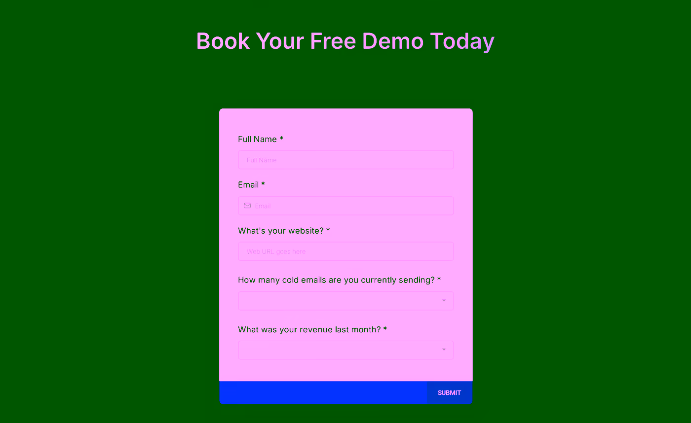Mailscale gates its pricing behind a demo booking form
