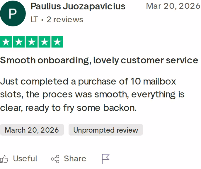 Verified 5-star Trustpilot review of Primeforge by Paulius Juozapavicius, March 2026