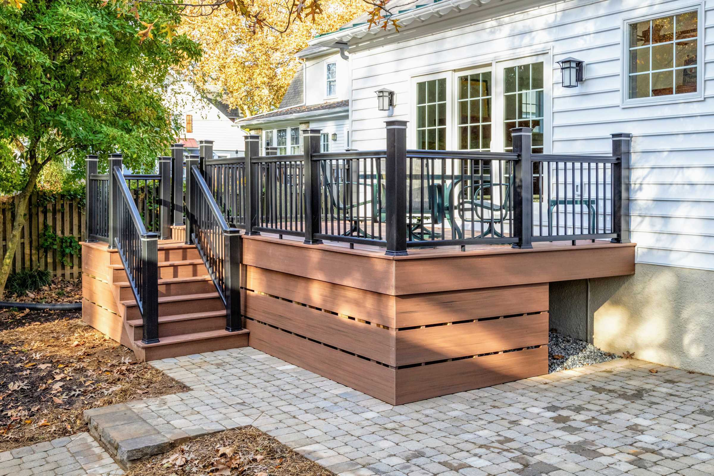 Deck with Cobble Stone Patio