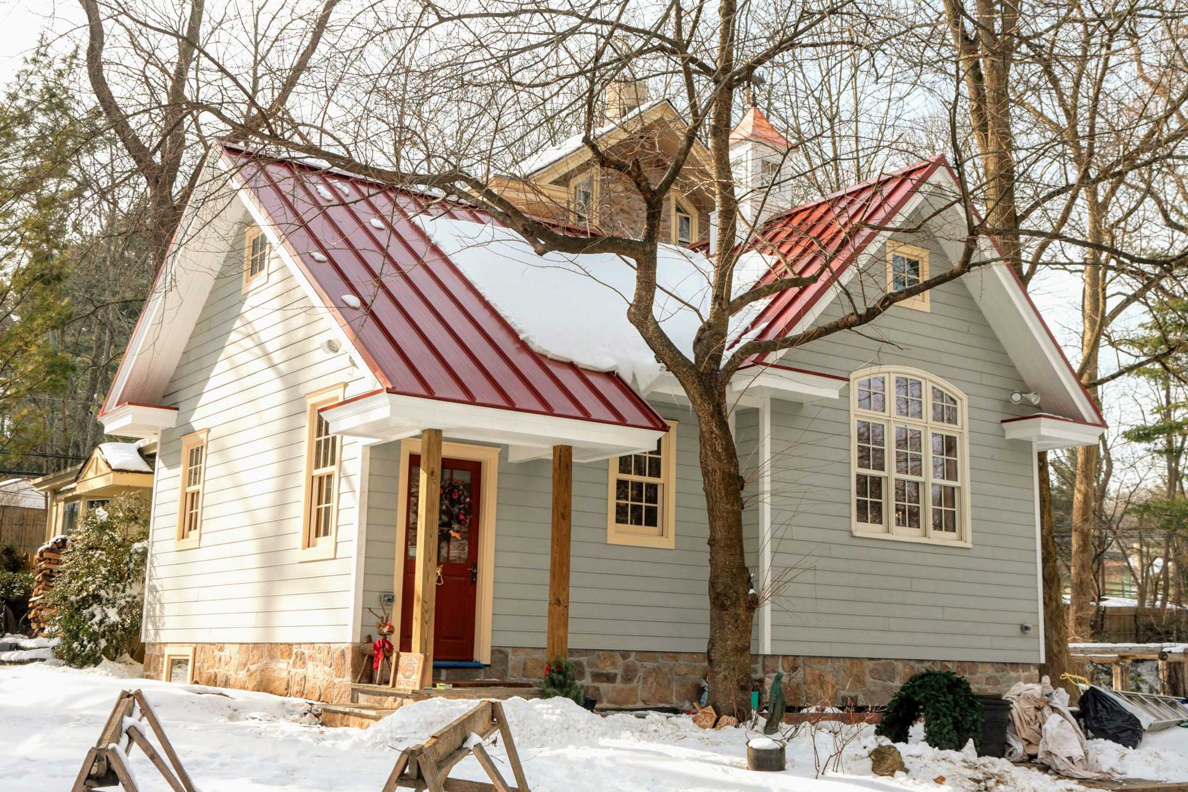Addition on existing stone house. With new stone work to match existing masonry.