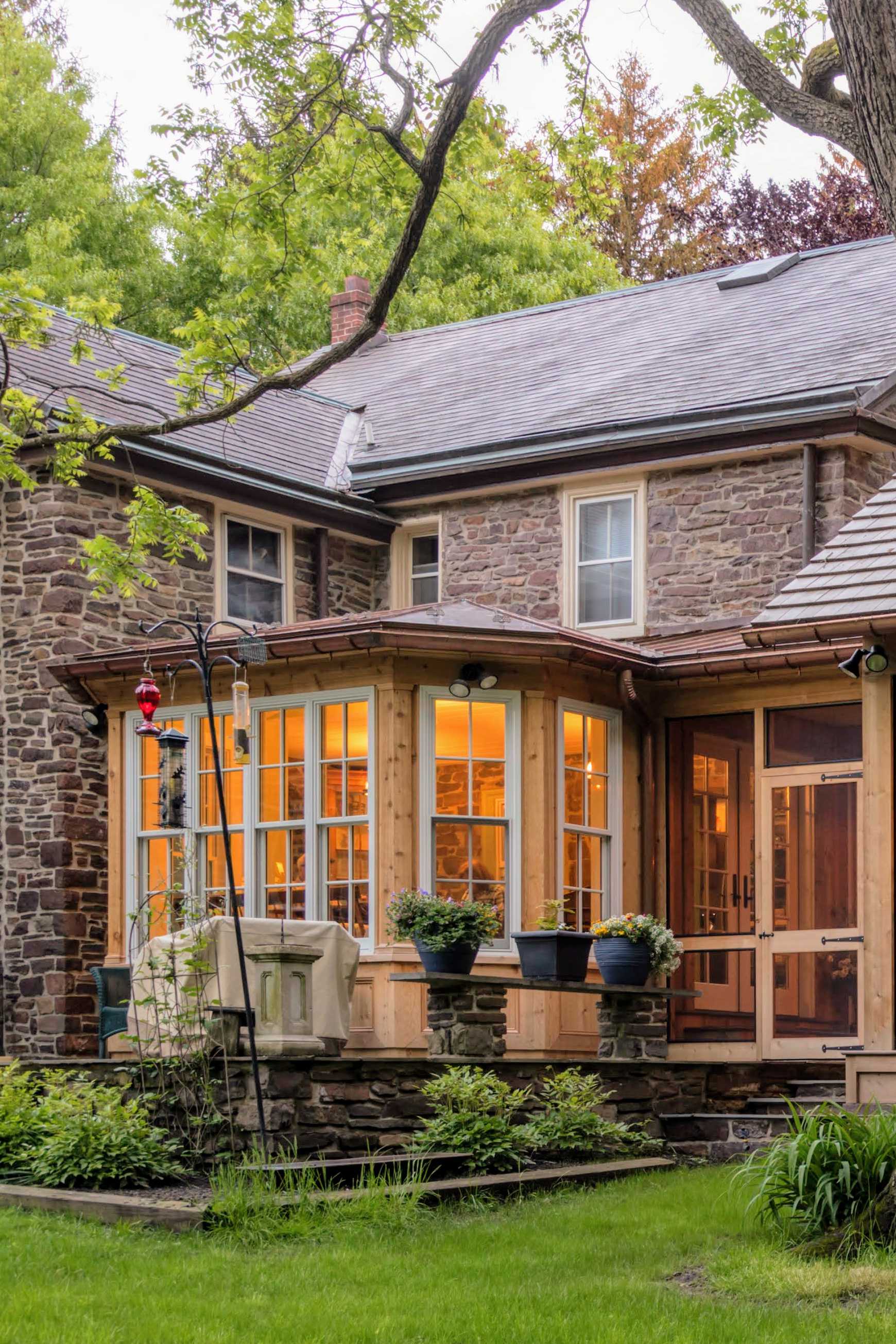 Breakfast room addition on the outside.