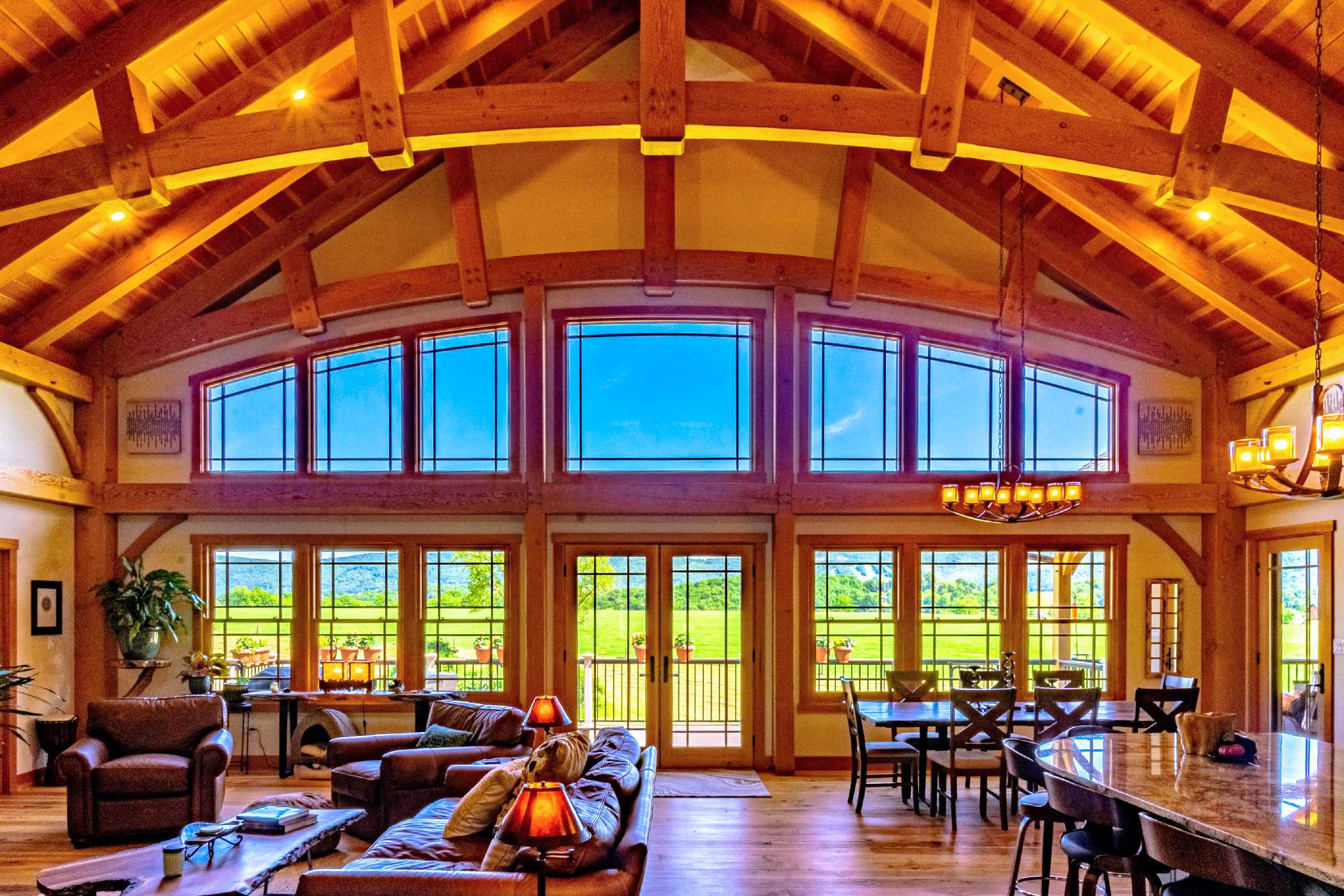 interior timber frame house
