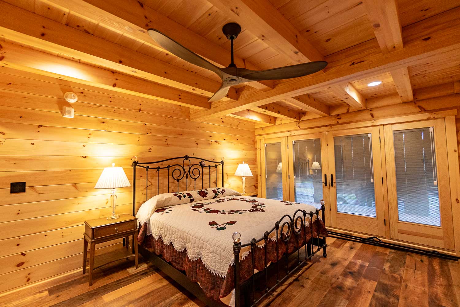 Beautiful guest room with private french doors
