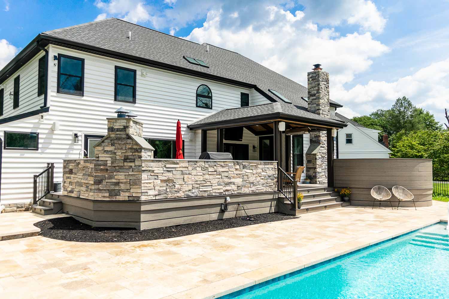 Large Custom Poolside deck