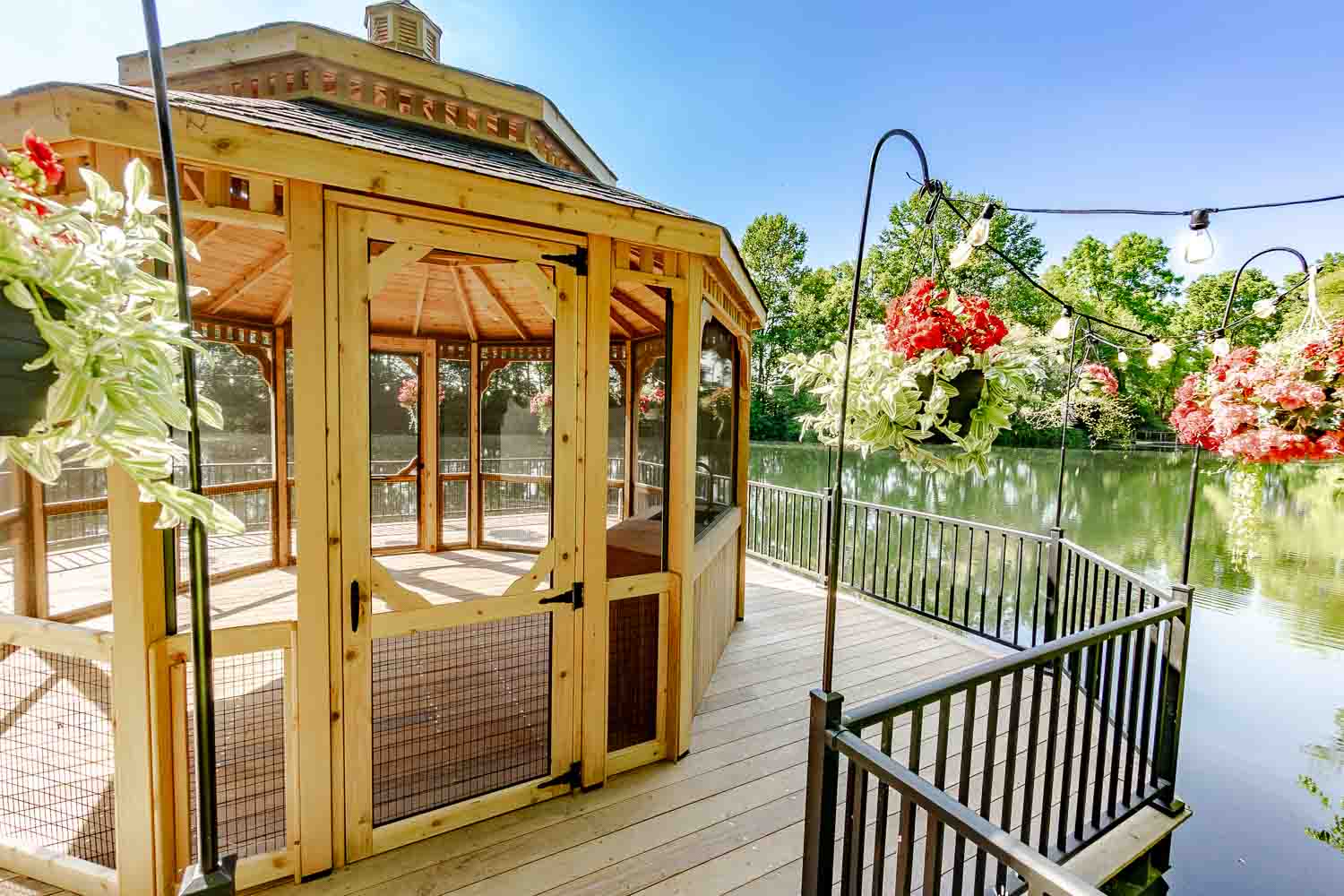 A cedar gazebo with natural Ipe decking