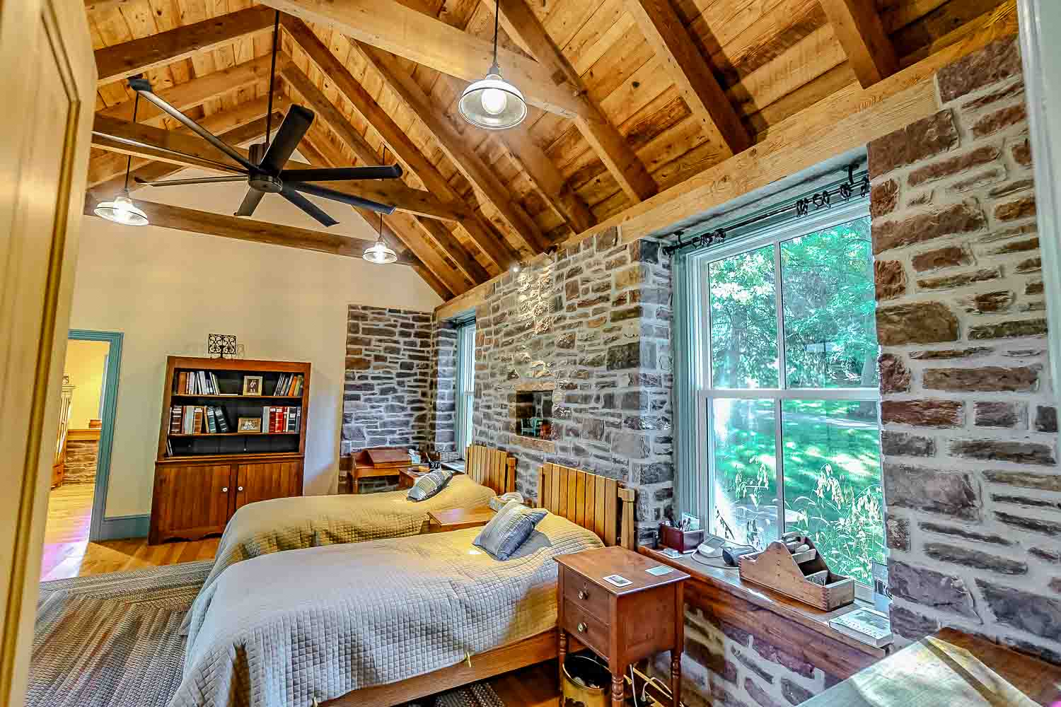 Custom Timber Frame and Stone Addition 