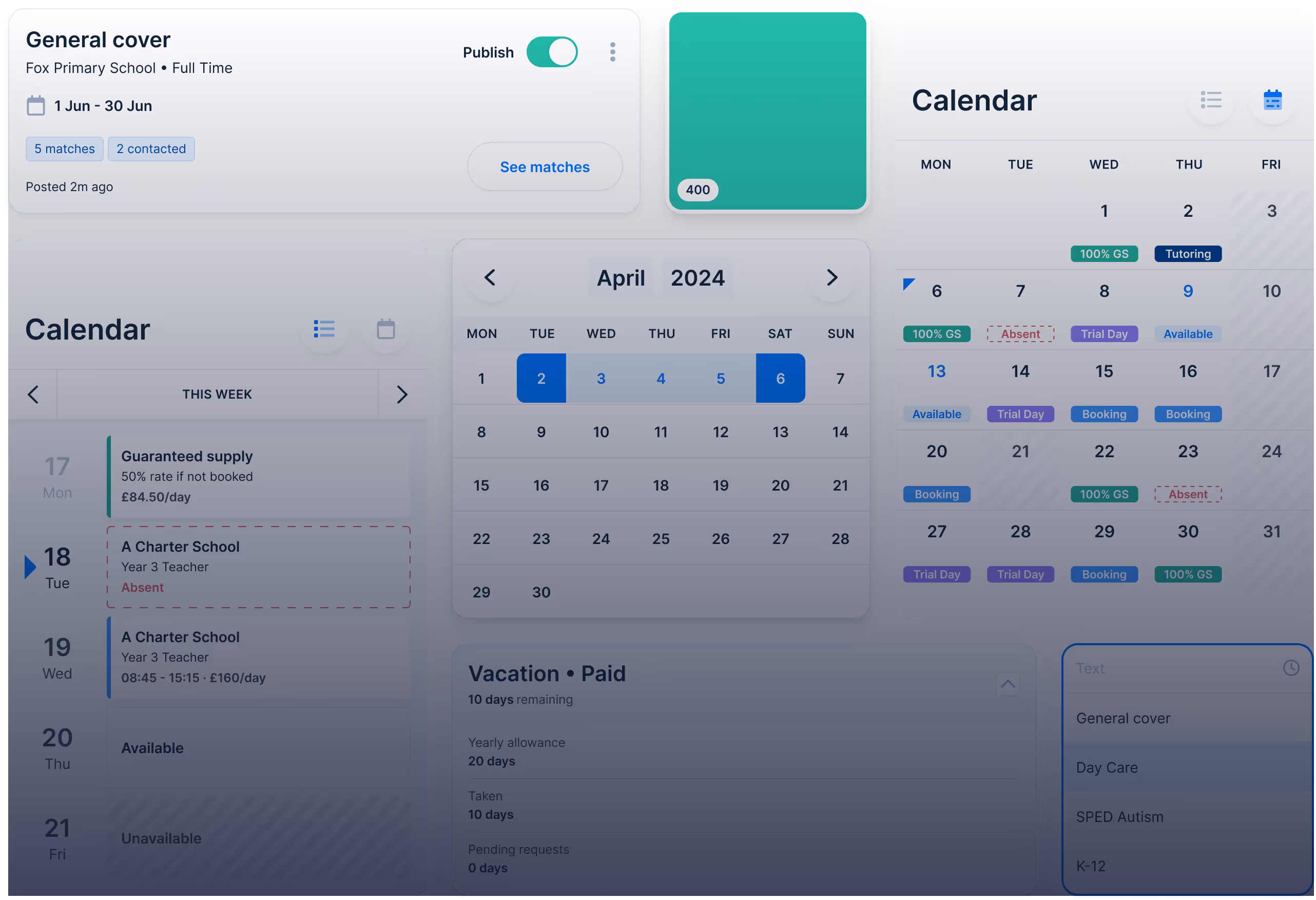 A collage of some of the design system components and assets I created.