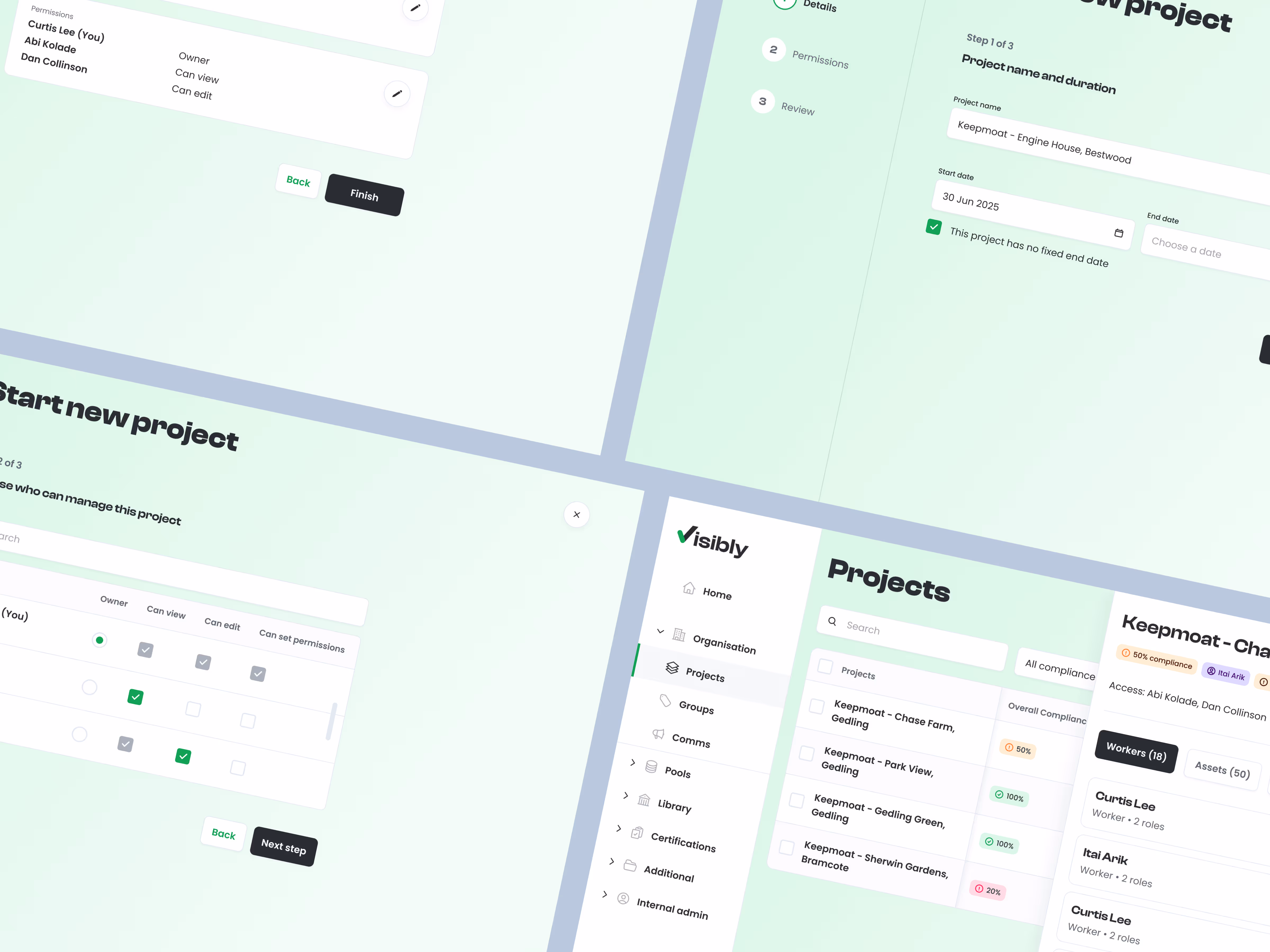 Some more cool shots of the project creation flow.