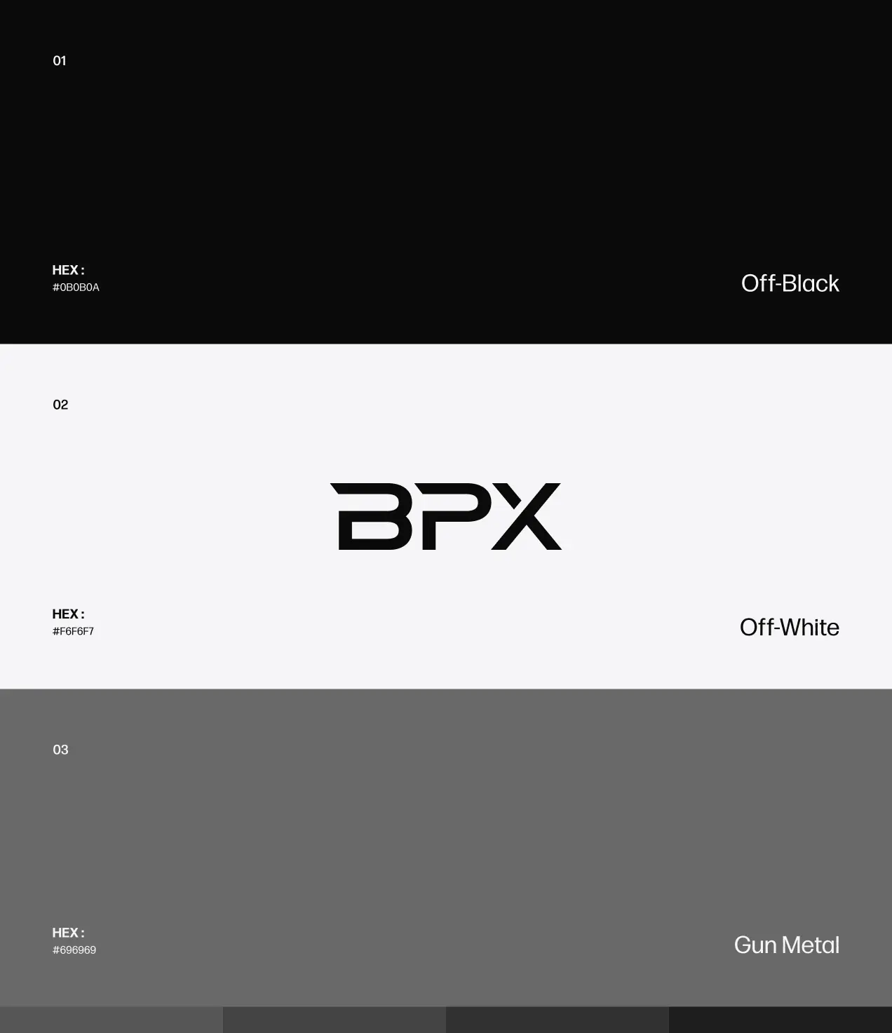 BPX colour palette designed by KNSY