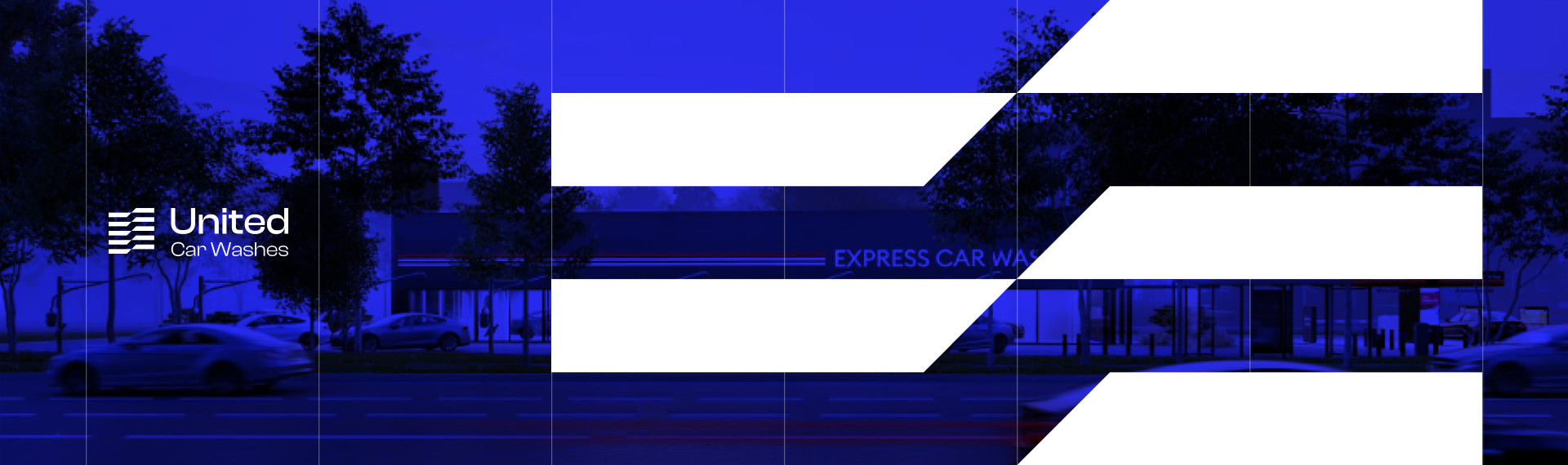 United Car Washes branded banner designed by KNSY