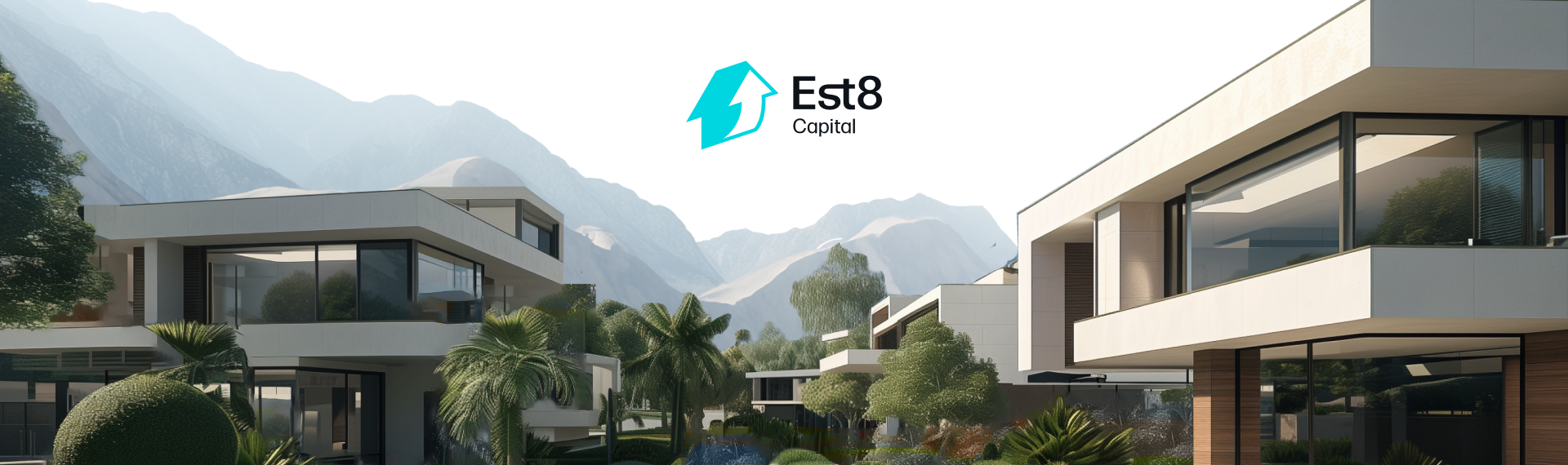 Est8 Capital banner image showing brand artwork and the logo designed by KNSY