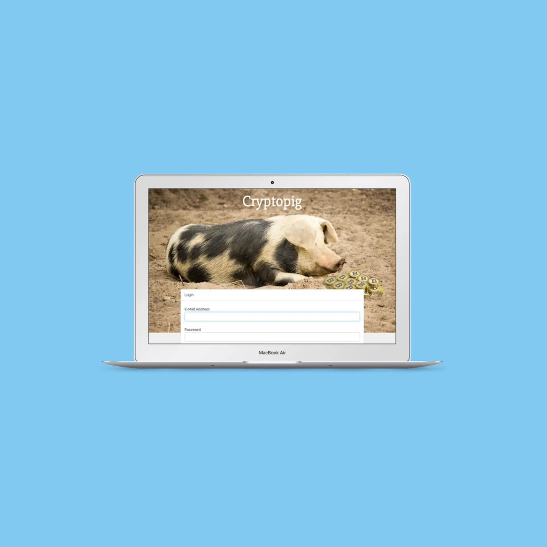 a laptop with a picture of a pig on the screen