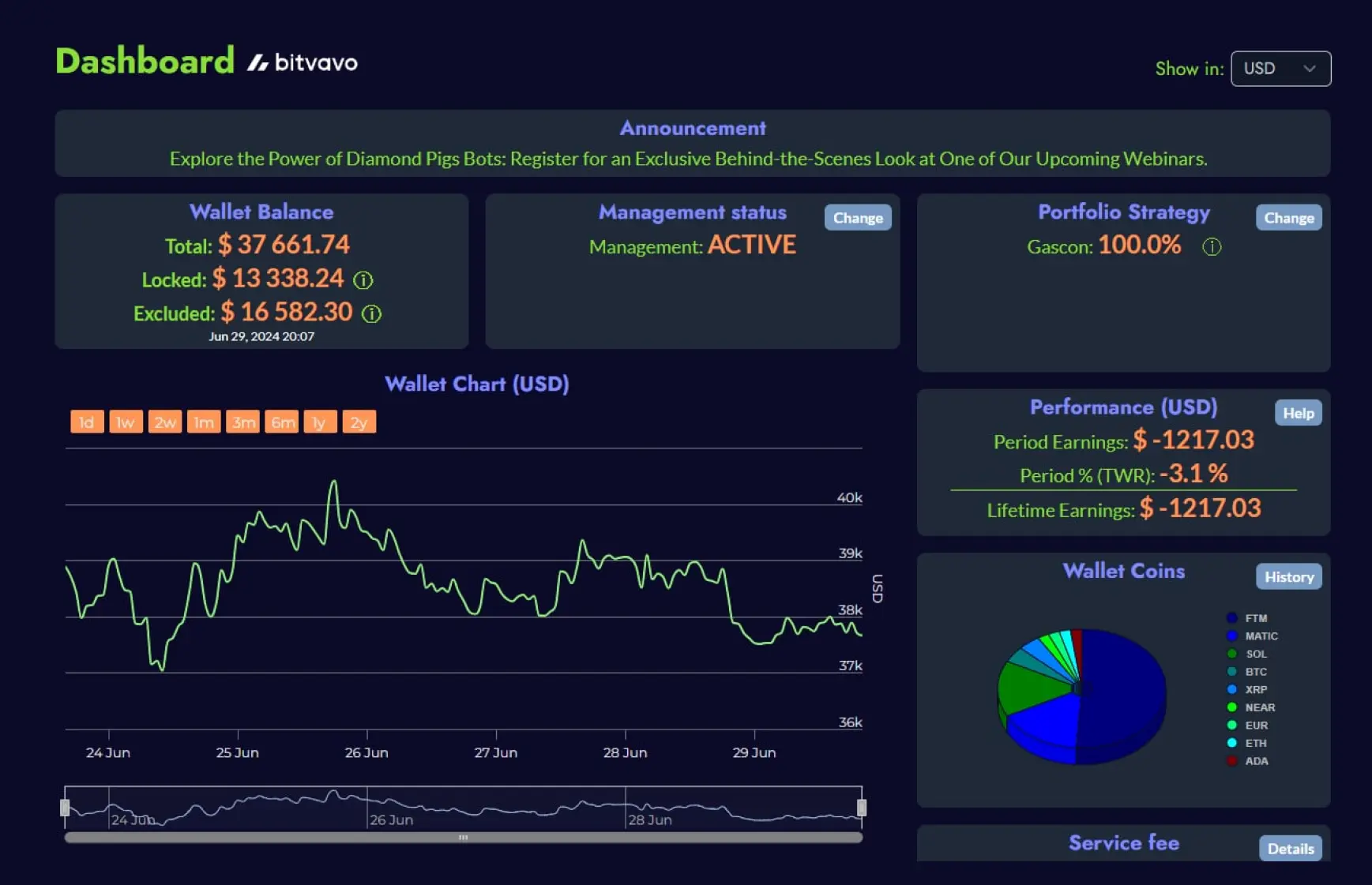 dashboard cryptocurrency application