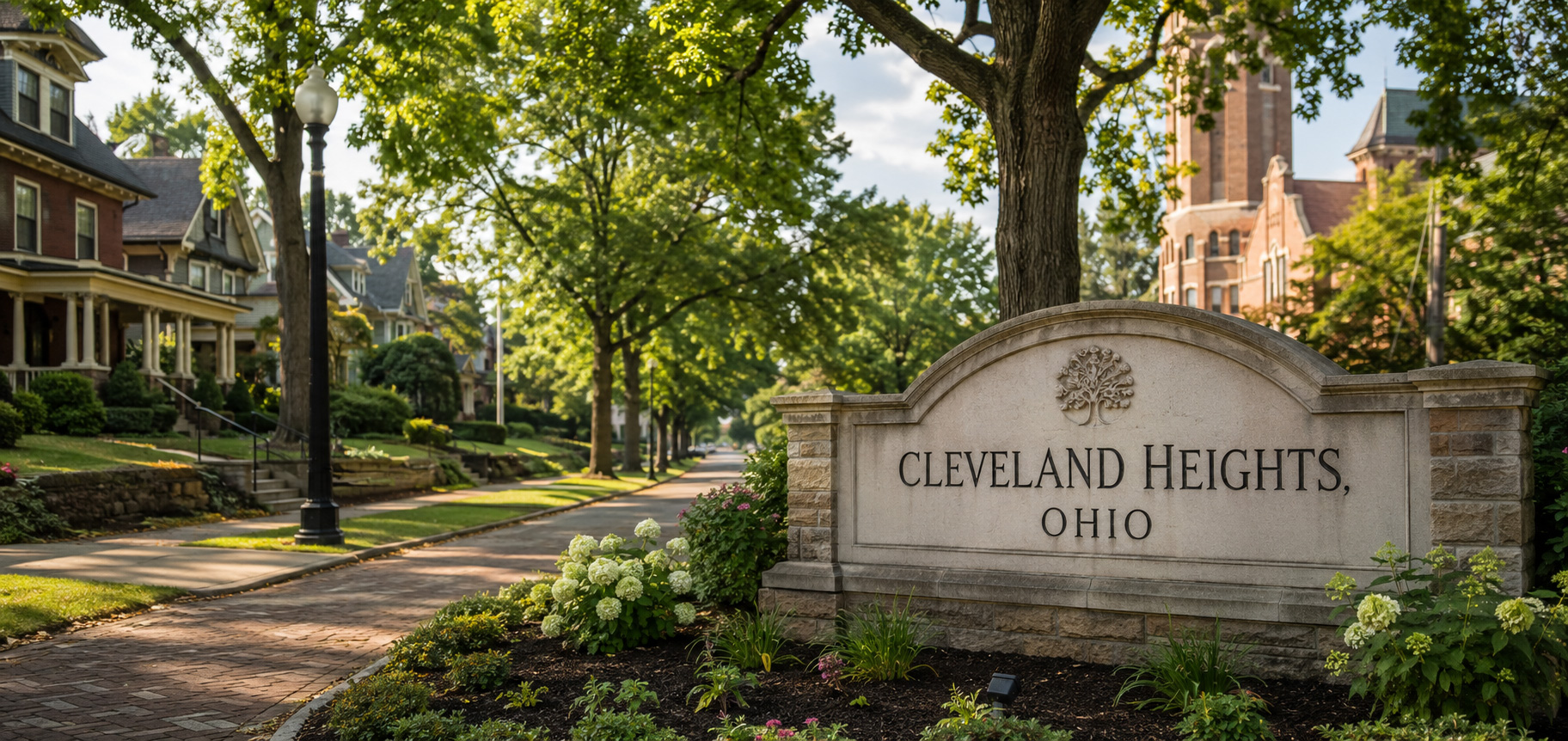 Cleveland Heights, Ohio welcome sign