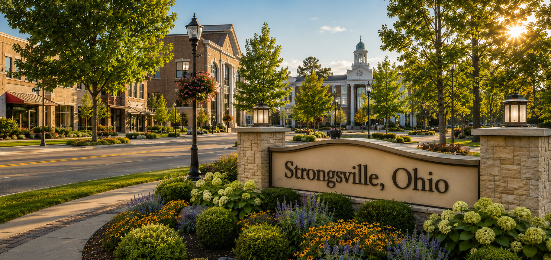 Residential street in Strongsville, OH