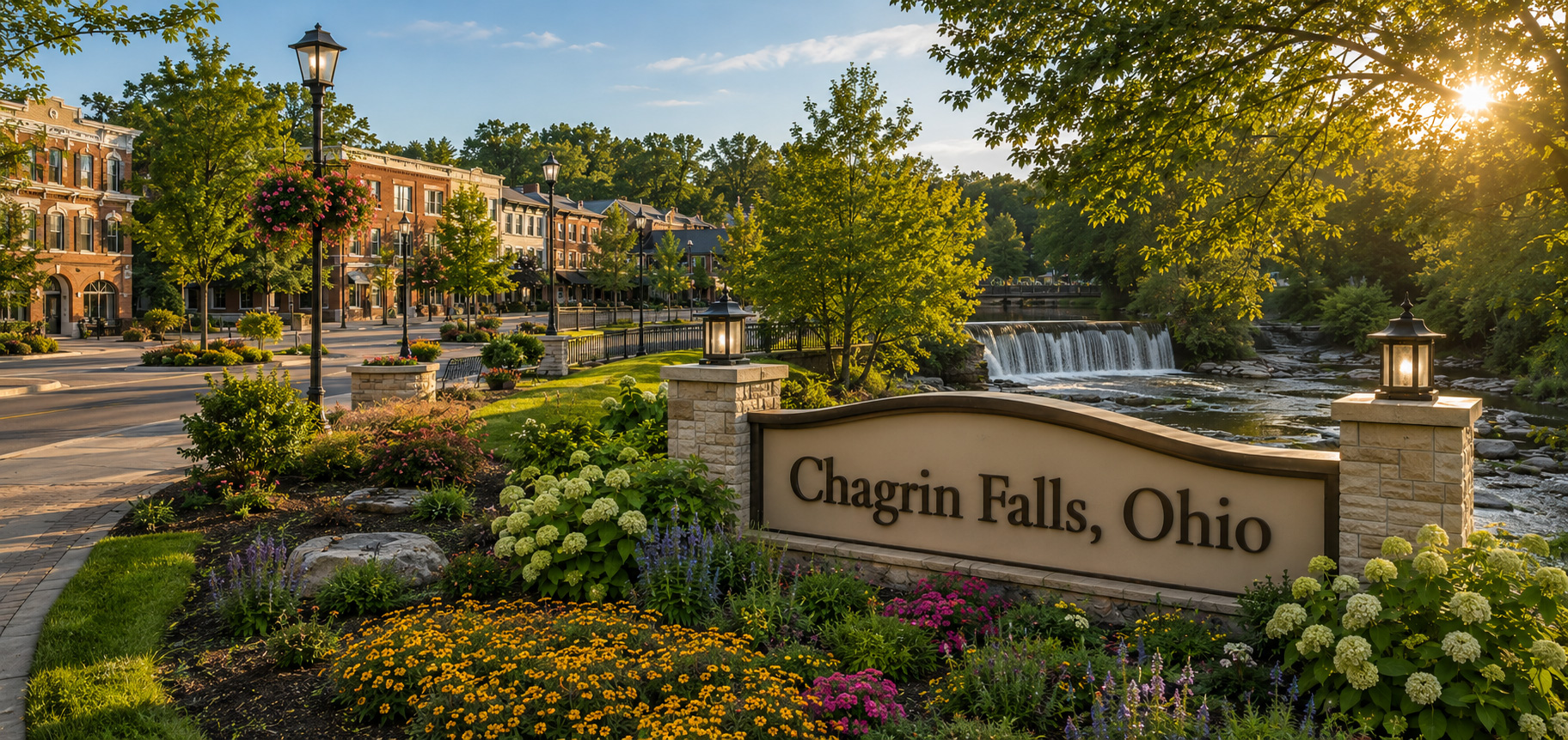 Chagrin Falls, Ohio welcome sign