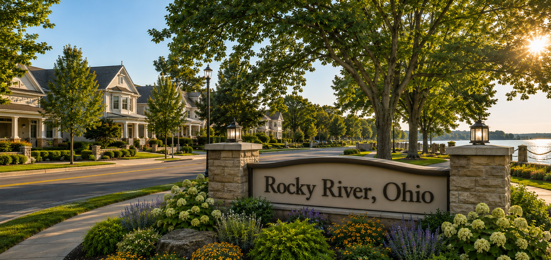 Rocky River, Ohio welcome sign