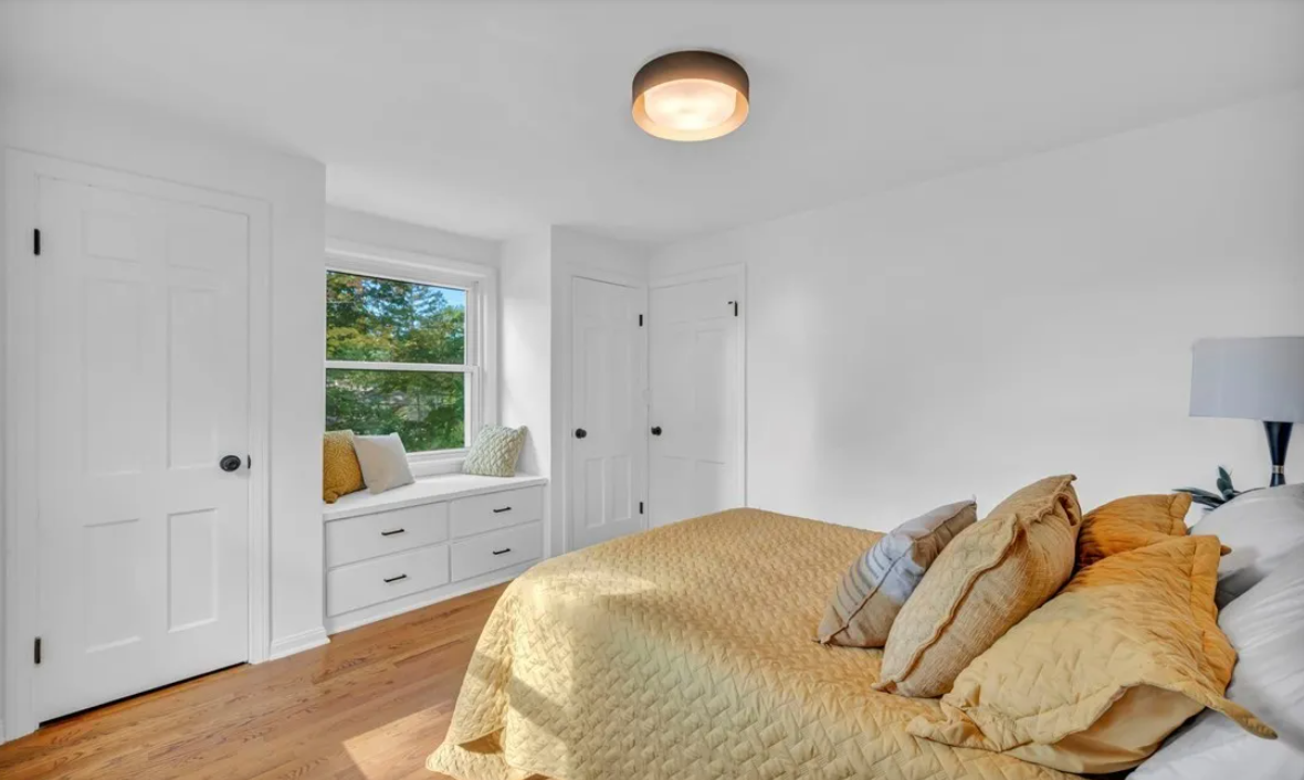 After — freshly renovated staged bedroom in Brecksville, OH — Manzil Renovation