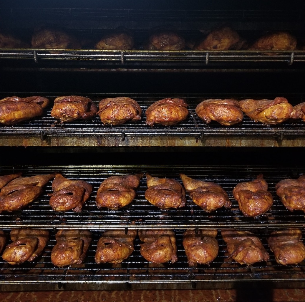 Chicken in the broiler