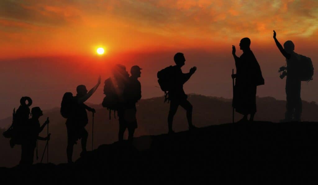 A stunning sunset view captured during a hike.