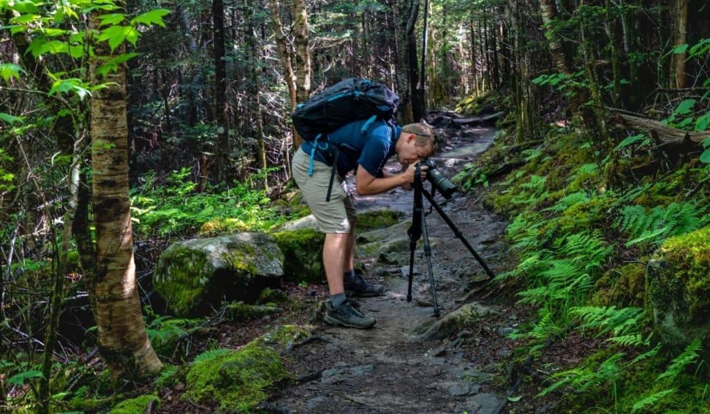 A tripod set up for vlogging
