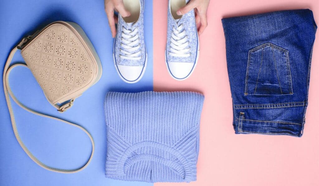 An example of flat-lay clothing photography for Instagram