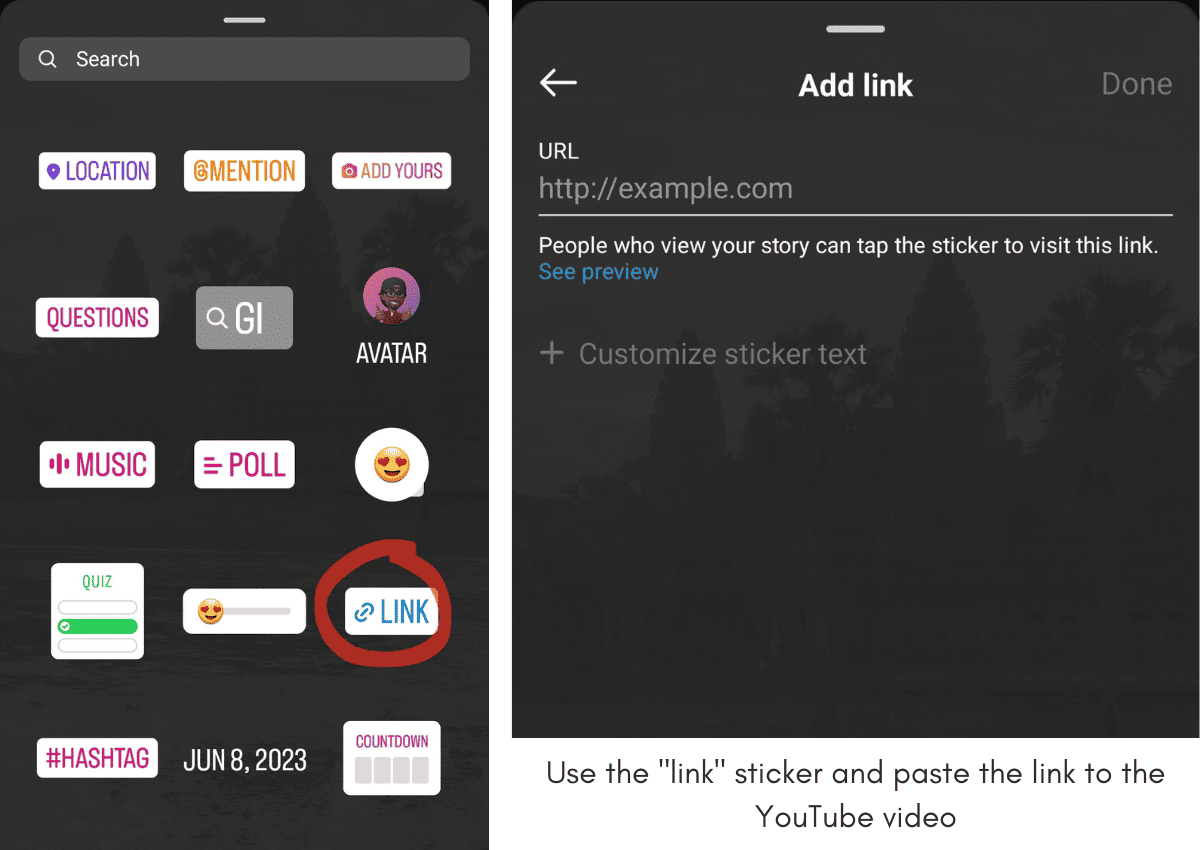 Share YouTube Video On Instagram Story