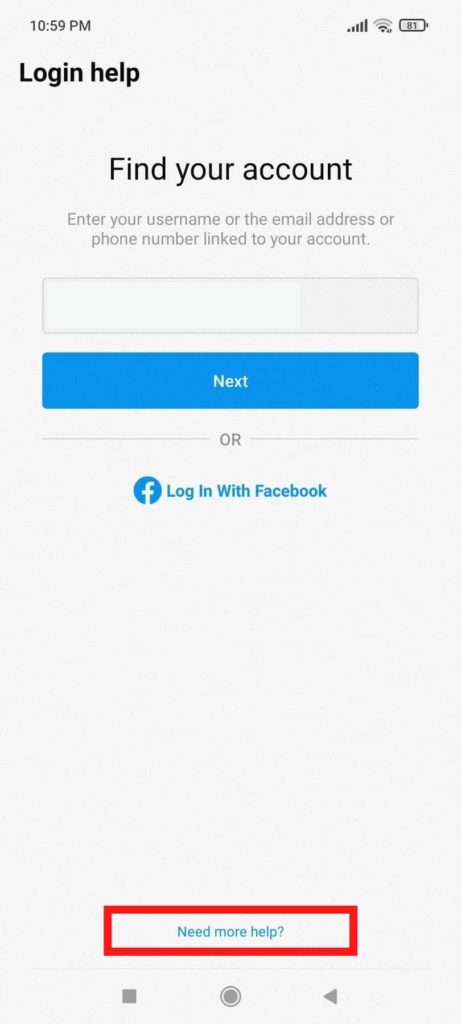 Step 1- How to Recover Instagram Without Email