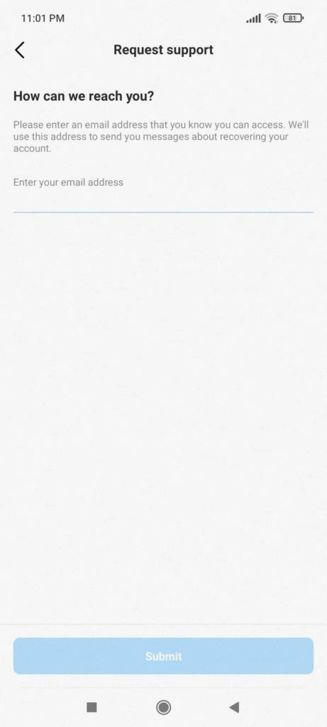 Step 4- How To Recover Instagram Account Without Email