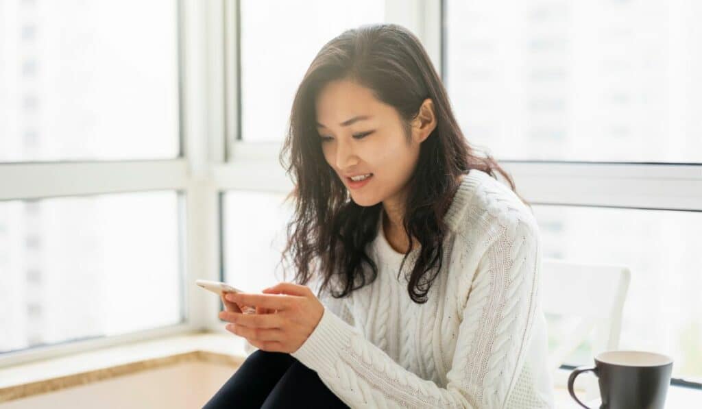 An image showing the Instagram app on a phone screen with an update available in the app store.