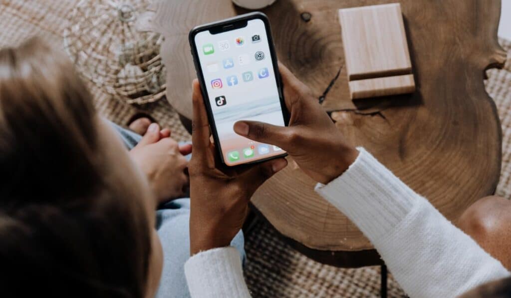 A person editing their Instagram bio on a phone