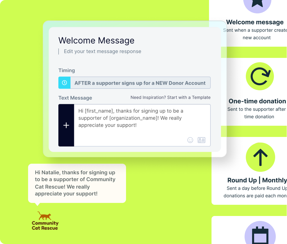 Automated giving texts