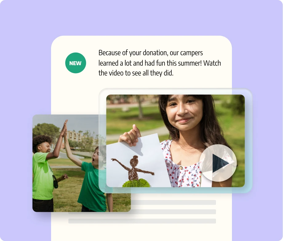 Mini posts displaying donor impact