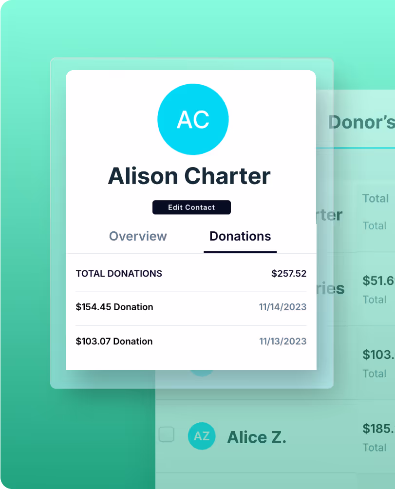 Donor giving summary