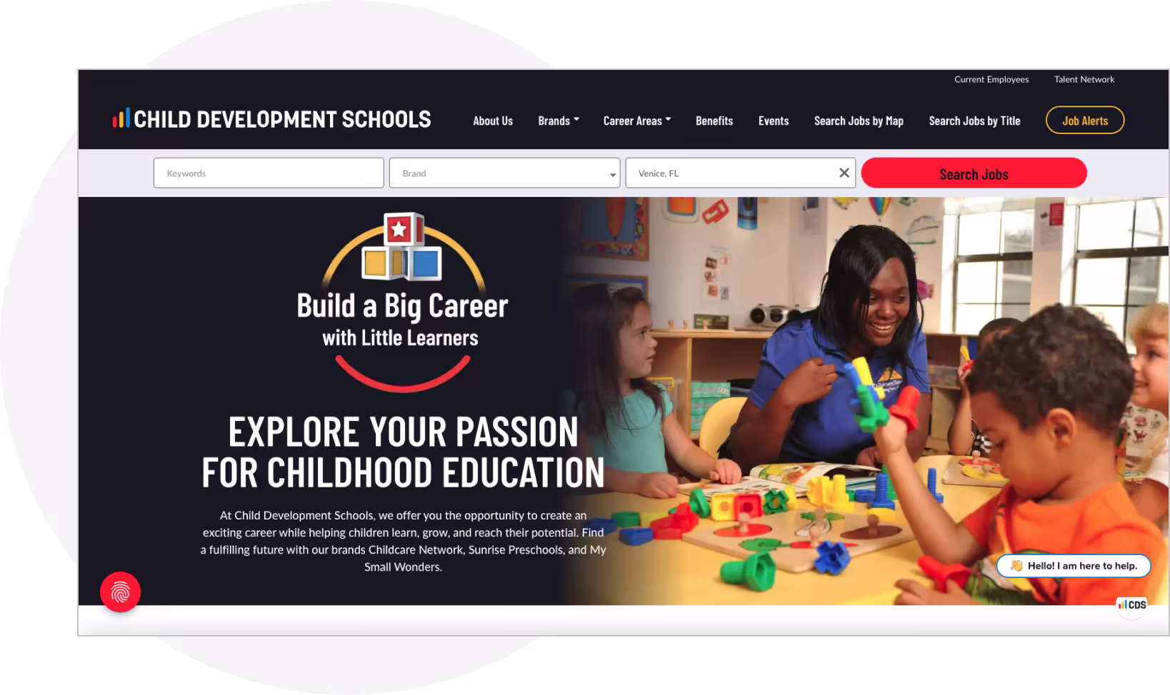 Child Development Schools career site page example