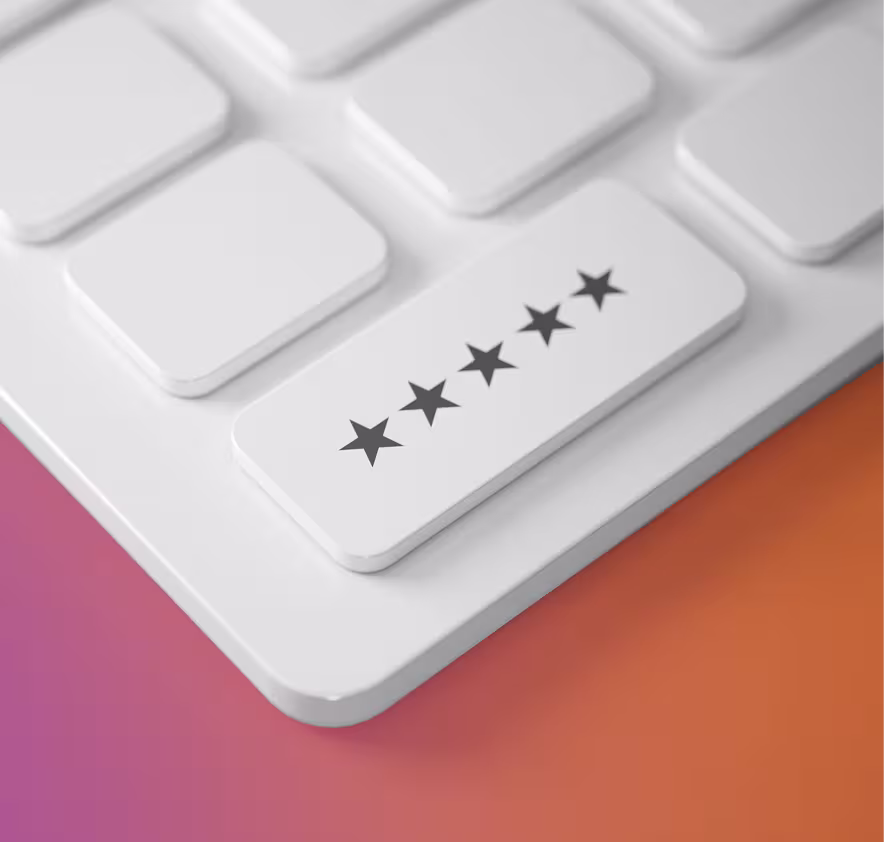 Computer keyboard with stars on bottom key