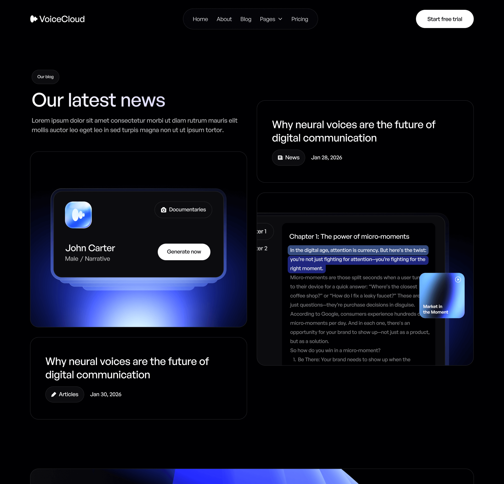 VoiceCloud - Blog V2 Page - Text to Speech App Webflow Template | BRIX Templates