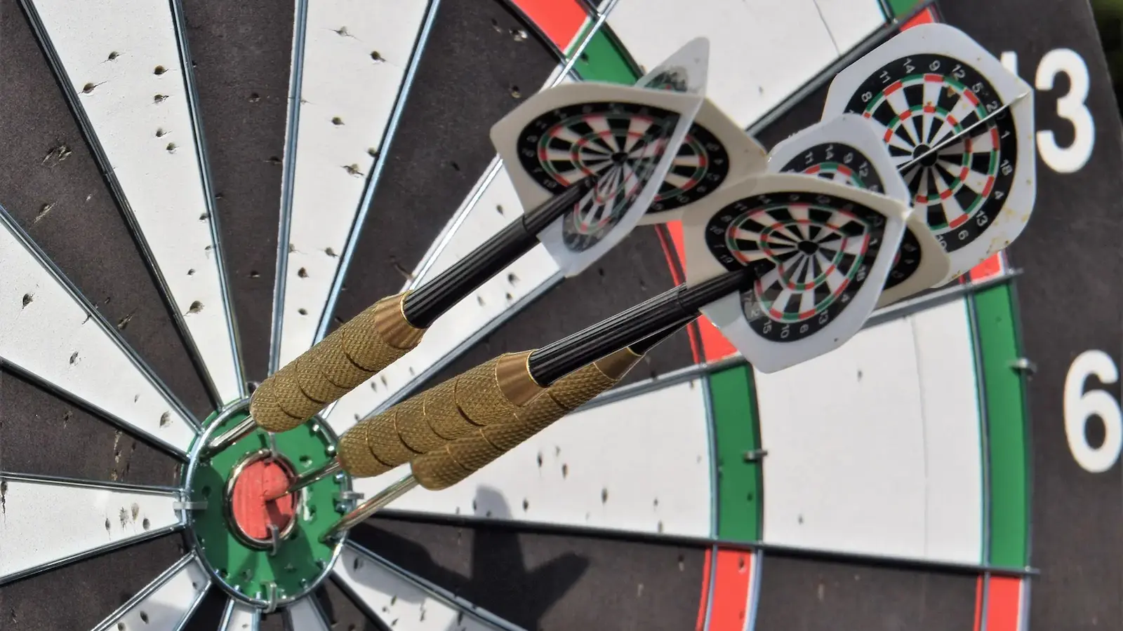 Darts on a dartboard