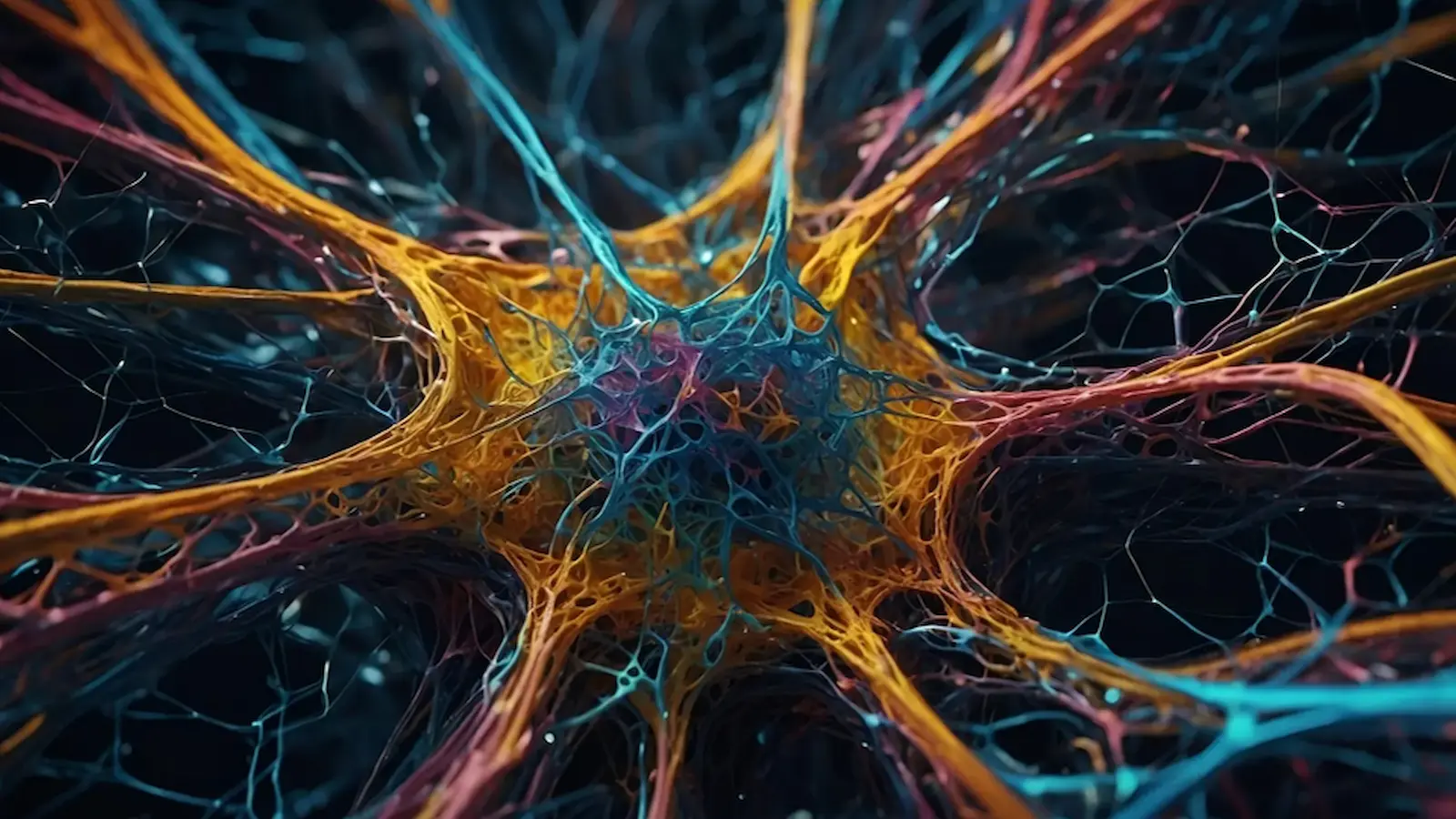 A decorative image simulating a neuron.