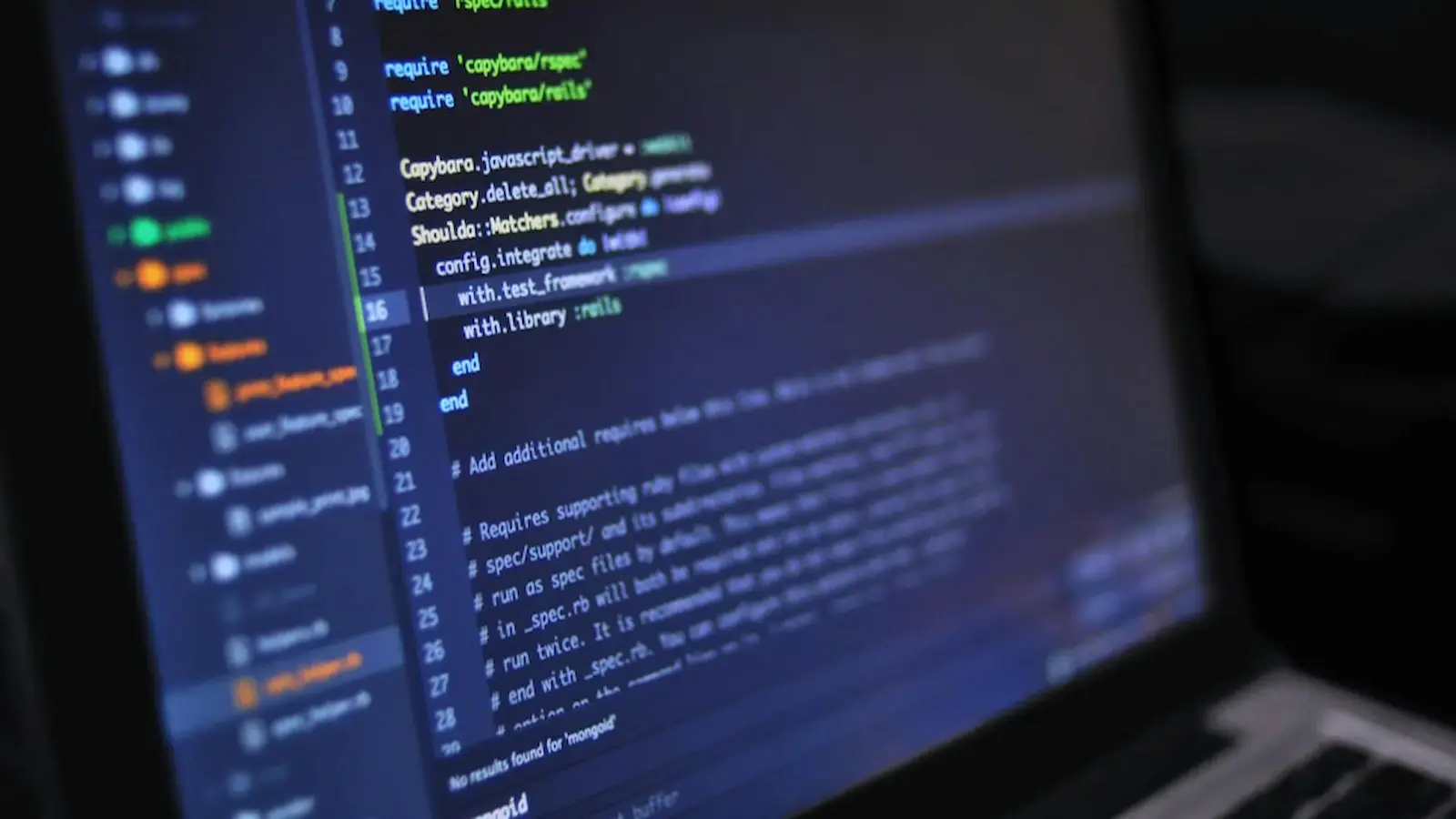 Lines of code on a screen.