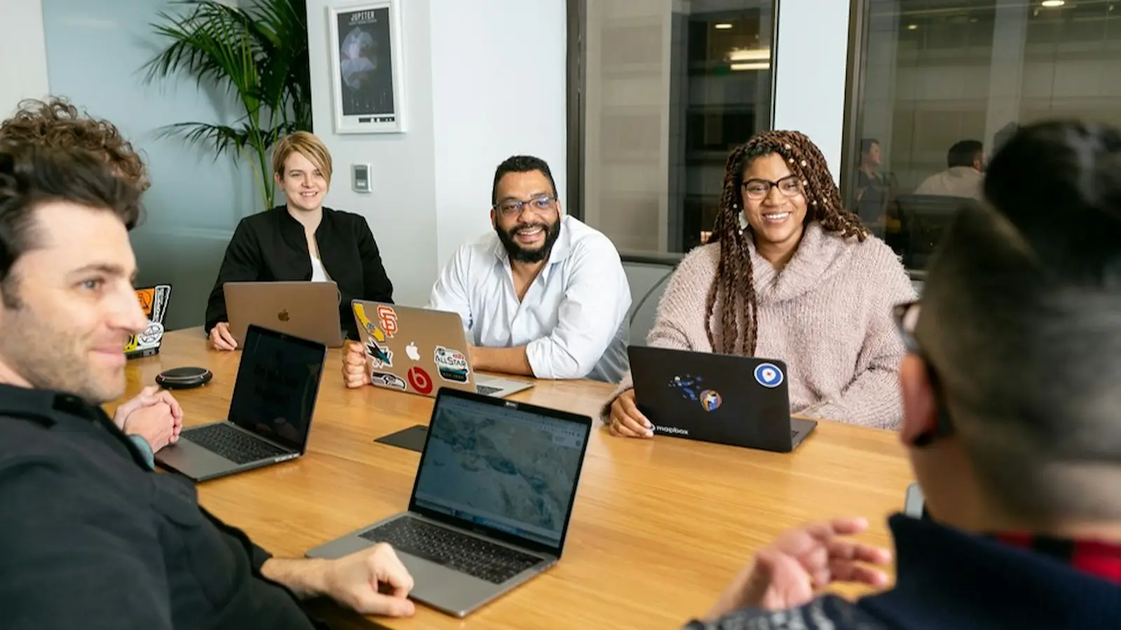 A team discussion in a conference room.