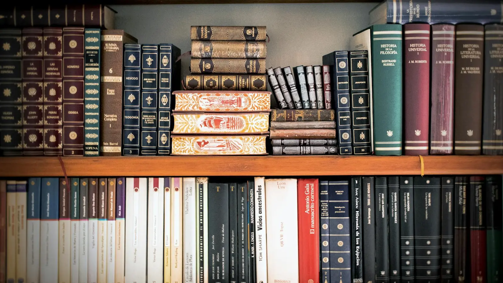 Books on a bookshelf