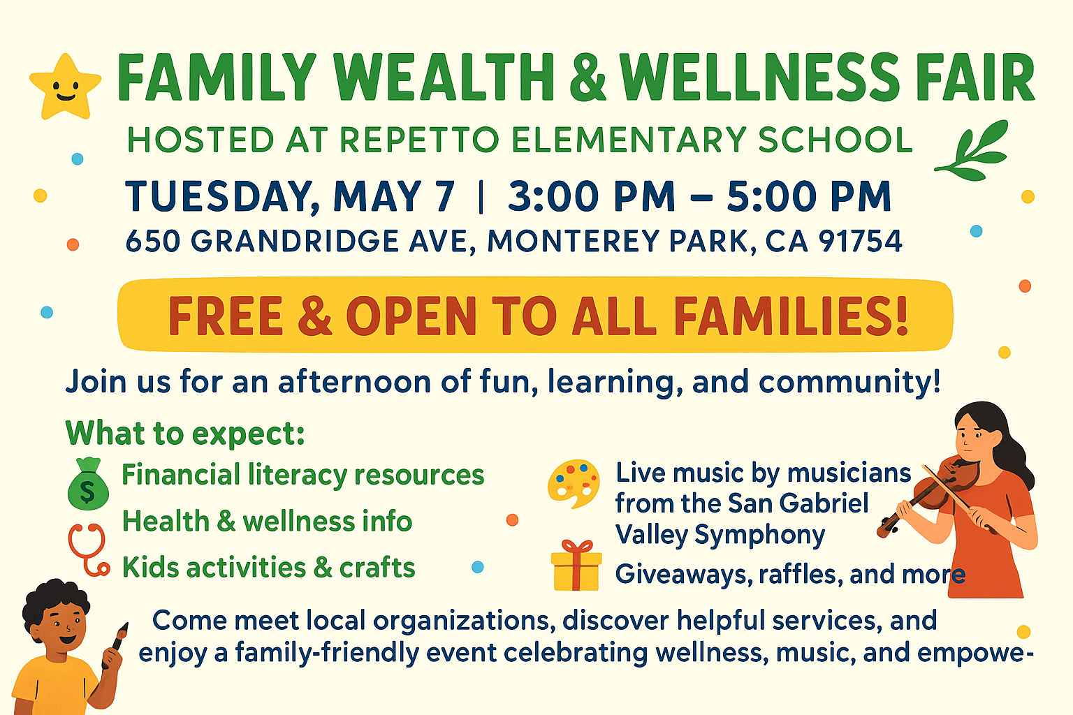 SGV Symphony in the Community: Alhambra USD Health & Wellness Fair