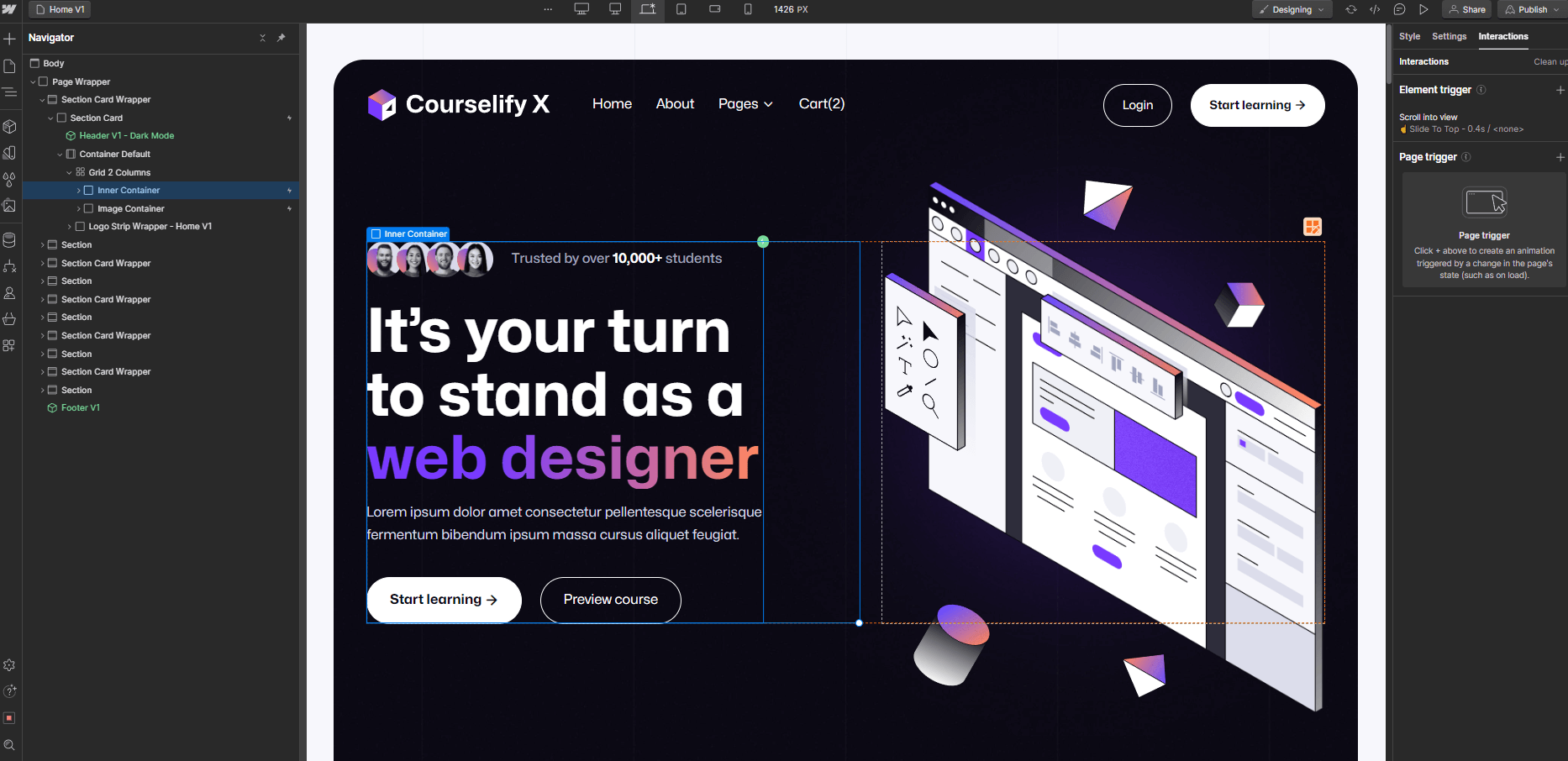Animations - Courselify X Webflow Template
