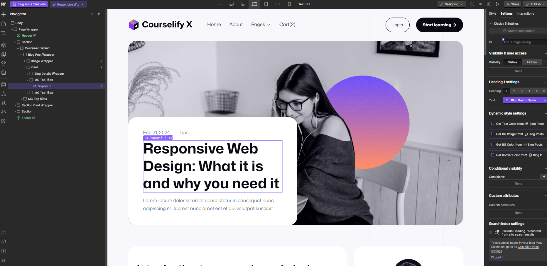 CMS Page - Courselify X Webflow Template