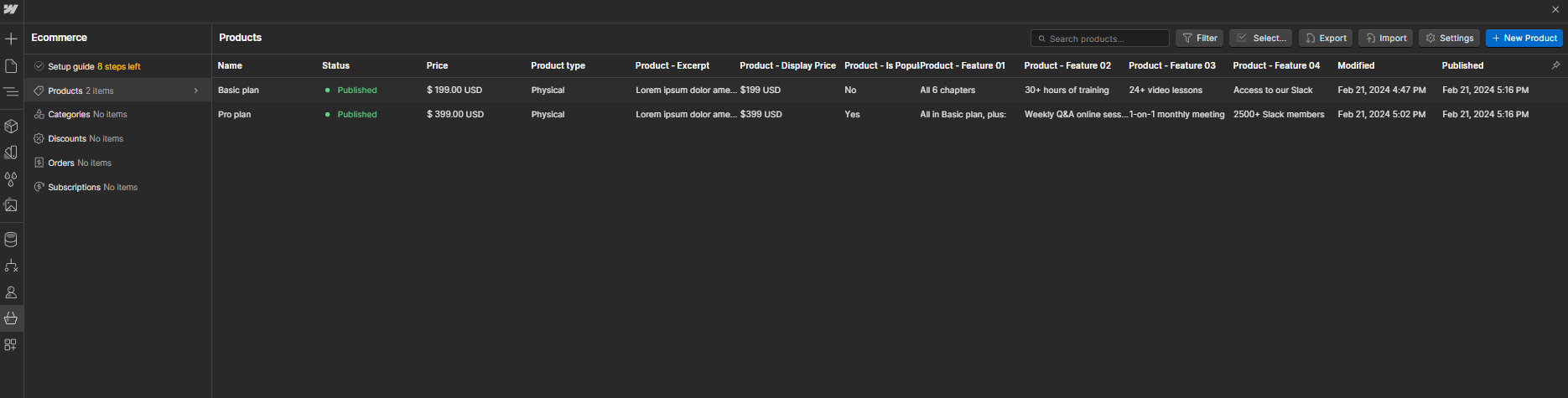 Ecommerce Collection - Courselify X Webflow Template