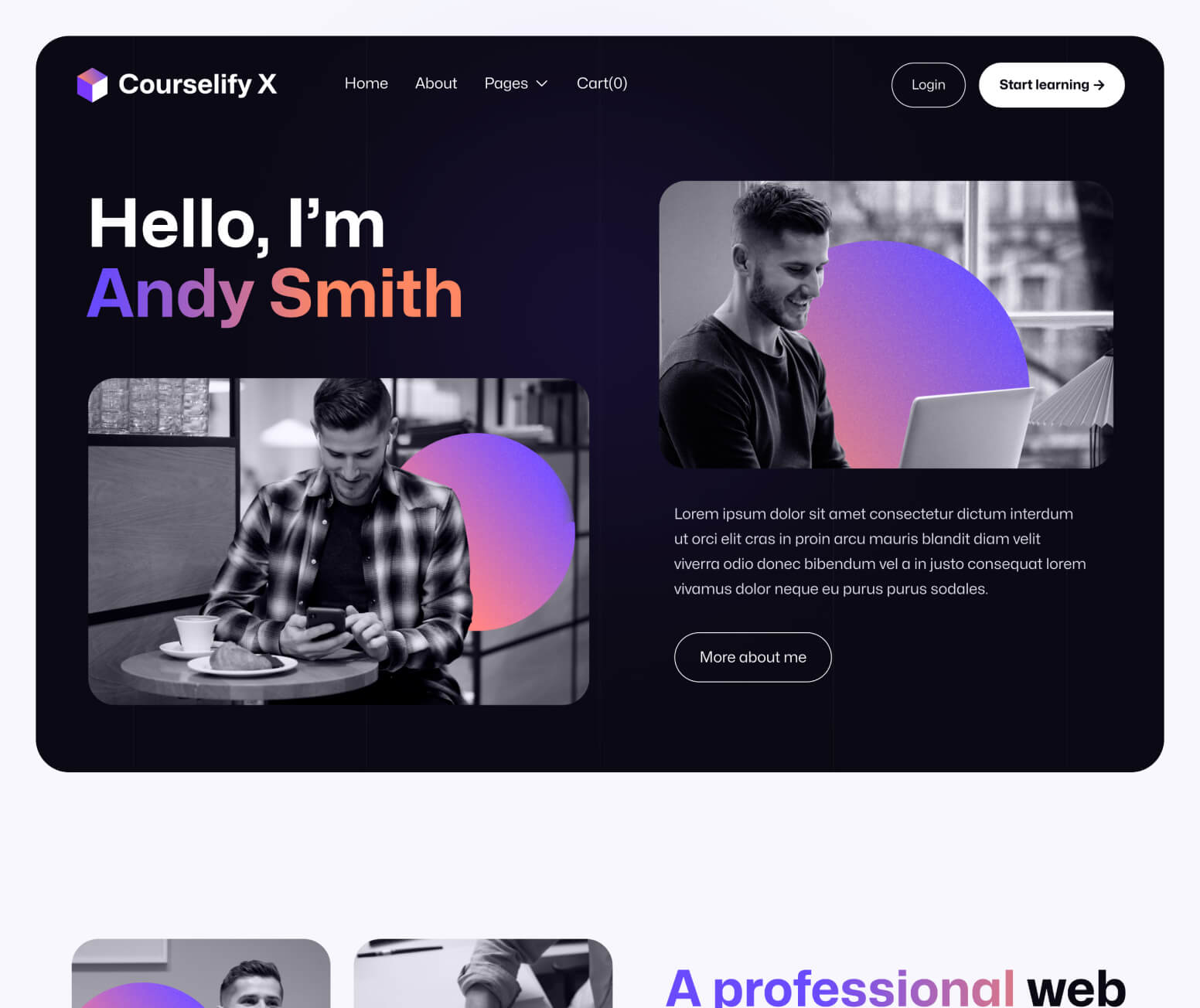 Courselify X - About Page - Course Webflow Template